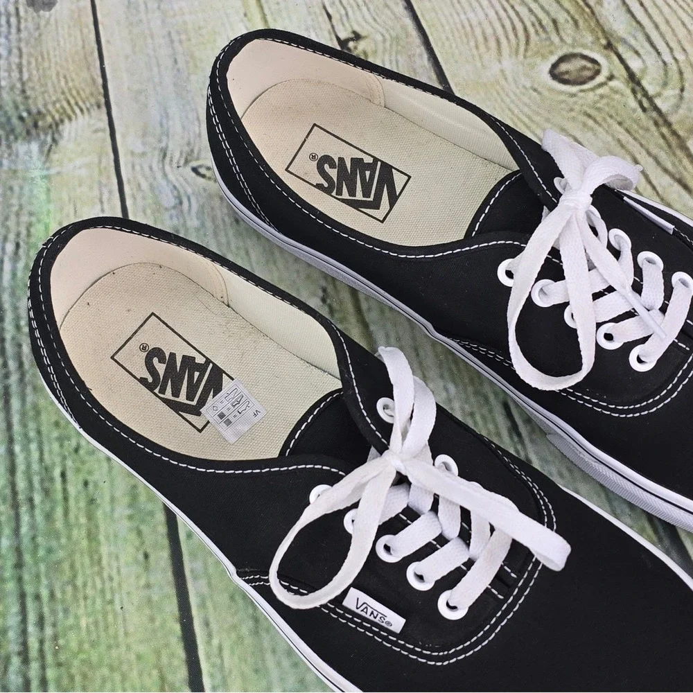 Vans Off the Wall Sneakers Mens 11.5 Black Canvas Low Top Skate Shoes 500714